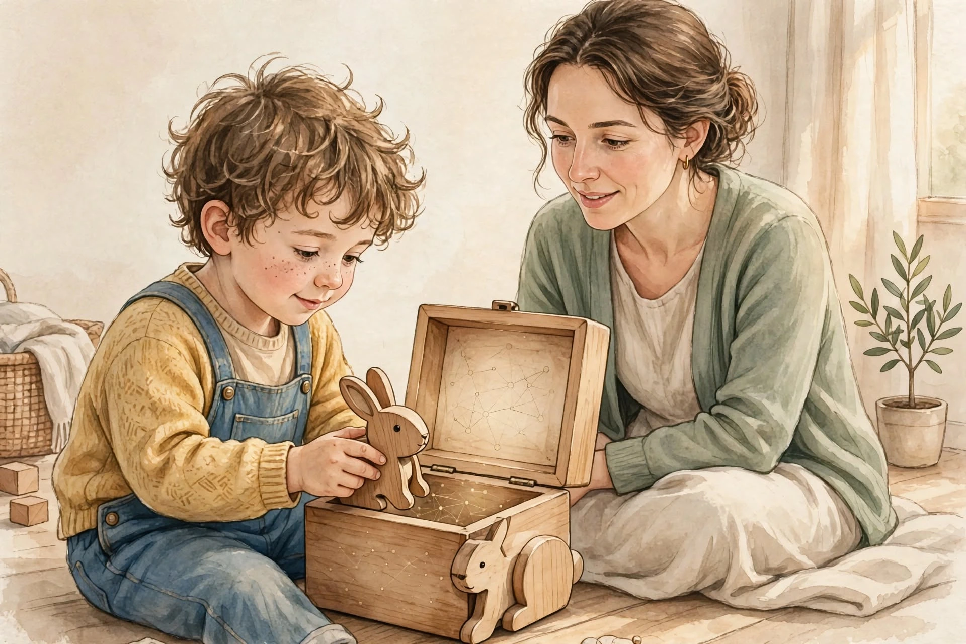 Mother is playing with her child