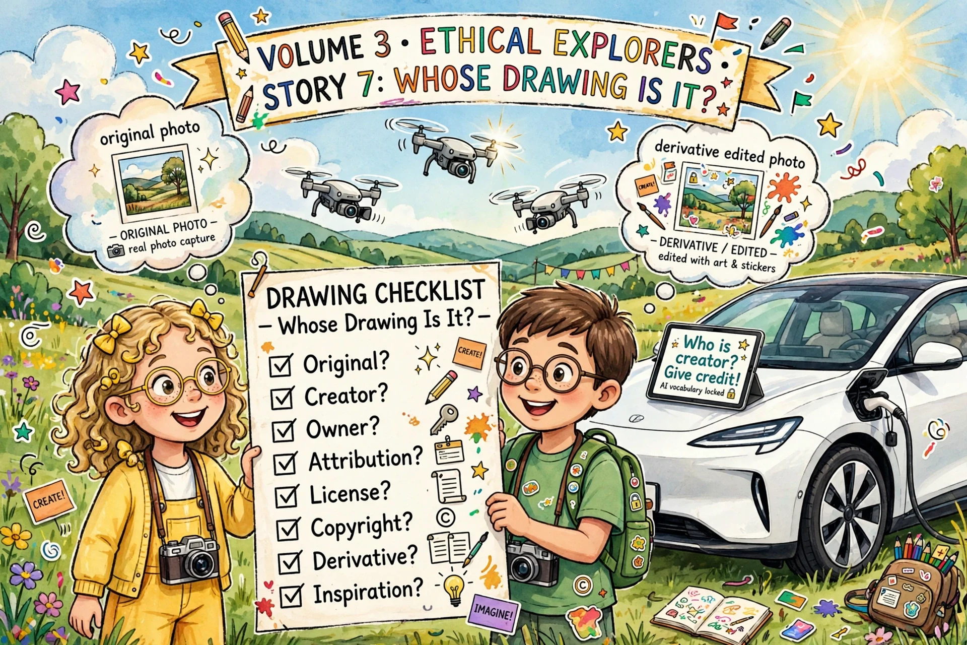 Children outside with drones checklist original creator