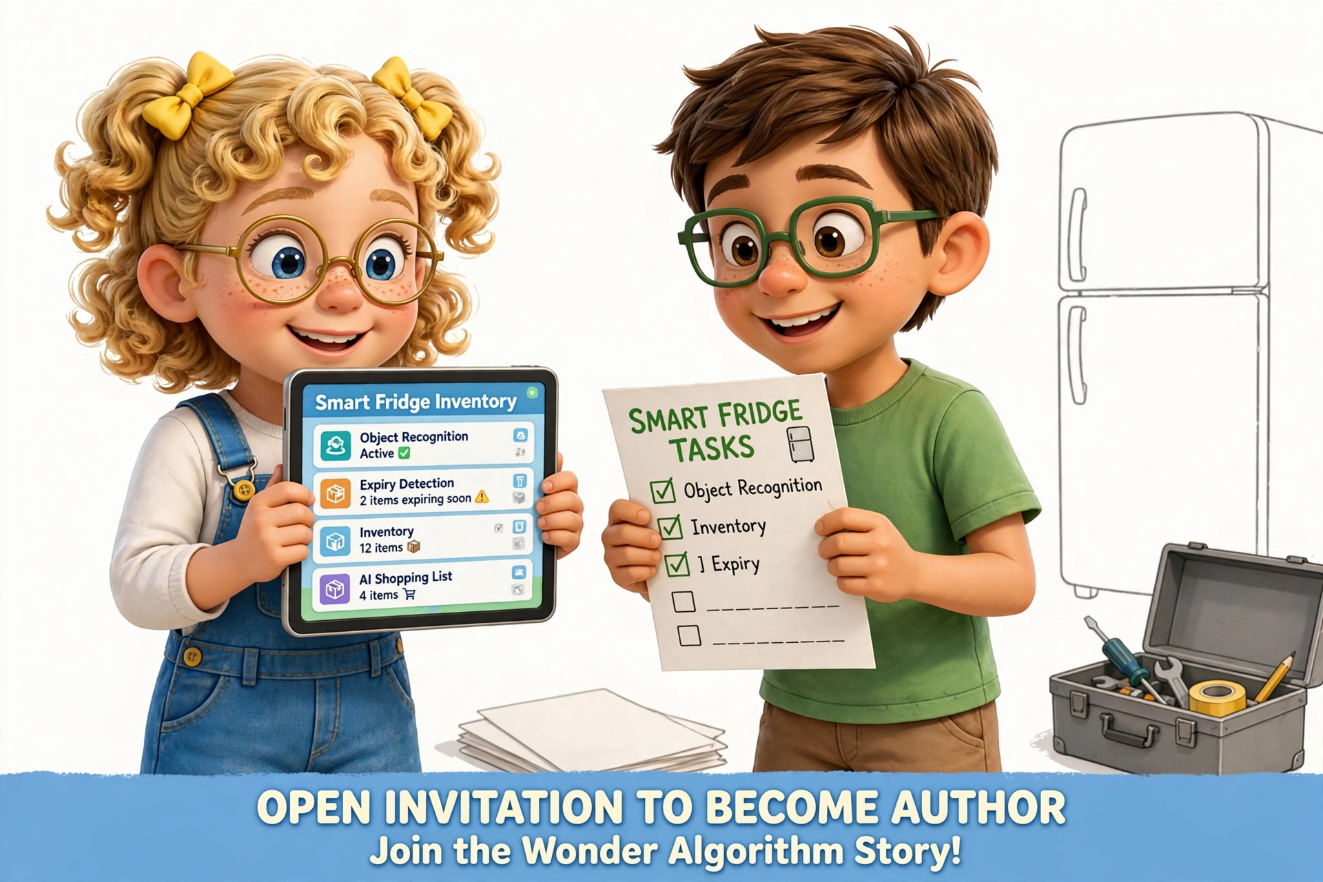 Creator Prompt Smart Fridge Lina +1 inch Umar +2 inches